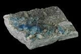 Blue Cubic Fluorite on Smoky Quartz - China #142377-1